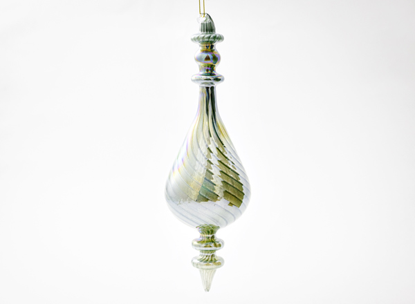 Елочная игрушка Веретено перламутровое