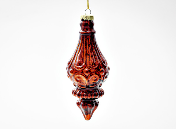 Елочная игрушка Веретено рельефное Коричневый