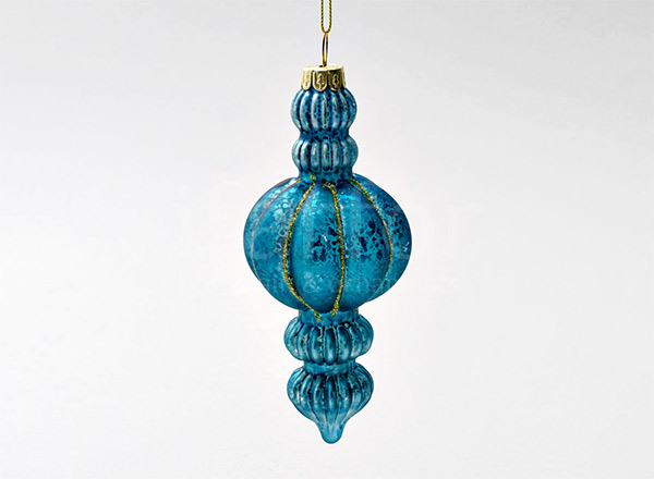 Елочная игрушка Веретено Бирюзовое