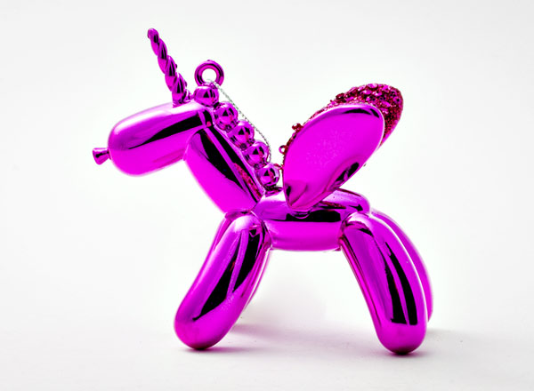 Елочная игрушка Единорог розовый