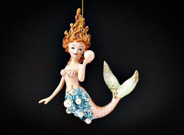 Елочная игрушка Русалка с жемчужиной 1