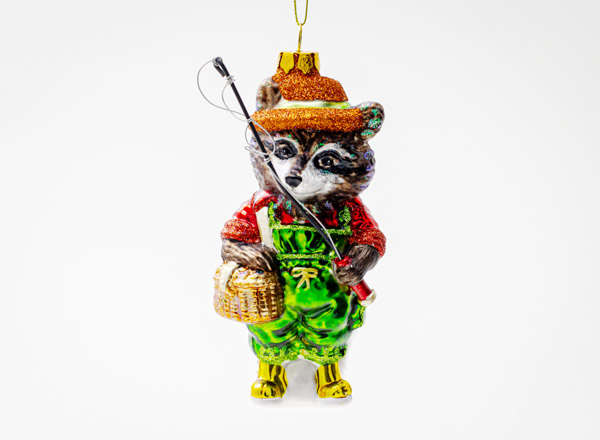 Елочная игрушка Енотик с удочкой