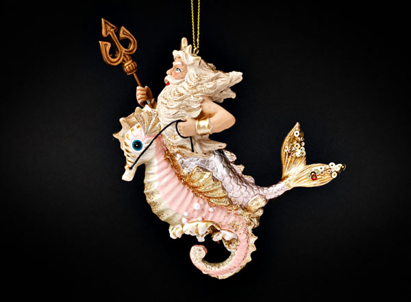 Елочная игрушка Нептун на морском коньке