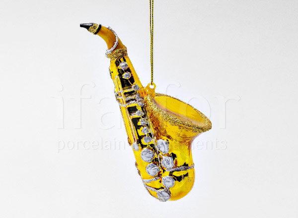 Елочная игрушка Музыкальный инструмент. Саксофон