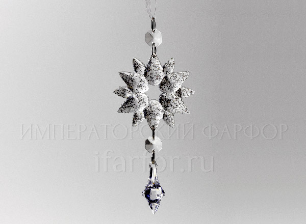 Елочная игрушка Снежинка с каплей