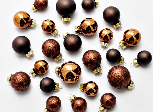 Set of Christmas tree toys Brown Diamond Christmas ball
