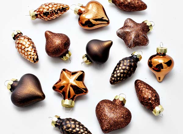 Set of Christmas tree toys Brown Diamond 