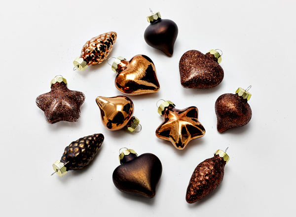 Set of Christmas tree toys Brown Diamond 