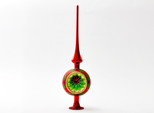 Елочная игрушка Верхушка для елки Рождественский блеск красная