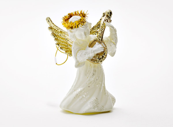 Елочная игрушка Ангелочек с мандолиной