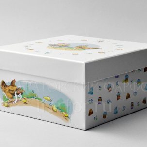 Подарочная упаковка для детского набора Детская пасха Квадратная 225 x 225 x 110 мм.