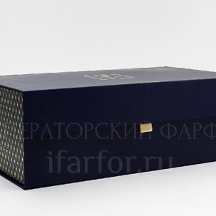 Подарочная упаковка для сервиза Синий Короб на магнитах 500 x 280 x 170 мм.