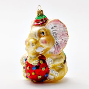 Елочная игрушка Слон золотистый 85 x 140 мм.