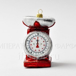 Елочная игрушка Ретро Техника. Кухонные весы 75 x 96 мм.