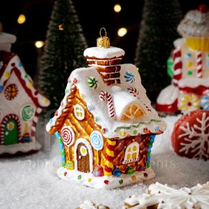 Елочная игрушка Пряничный домик 85 x 130 мм.