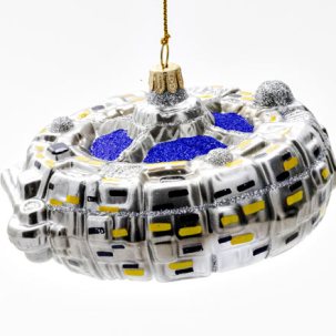 Елочная игрушка Космическая станция 110 x 70 мм.