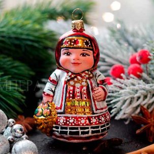 Елочная игрушка Девочка Осень Времена года 95 мм.
