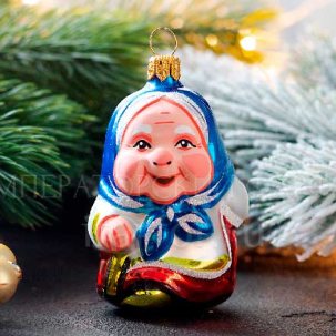 Елочная игрушка Бабка Курочка Ряба 80 мм.