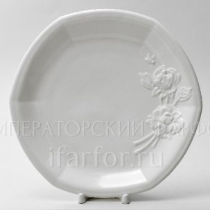 Блюдо круглое Цветочный рельеф Ivory 250 мм.