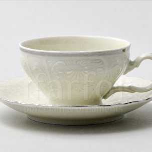 Чашка с блюдцем чайная Бернадотт Платиновый узор Be-Ivory 1/2 Бернадотт 220 мл.