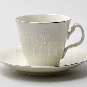 Чашка с блюдцем чайная Бернадотт Платиновый узор Be-Ivory 1/2 Бернадотт ведерка 200 мм.