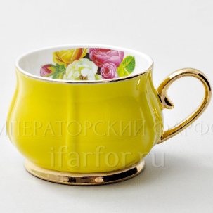 Чашка без блюдца Тюльпан Желтый 1/2 Тюльпан Royal Classics 200 мл.