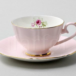 Чашка с блюдцем чайная Времена года. Розовый 1/2 Queens crown 200 мл.