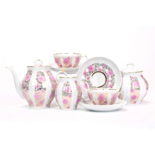 Сервиз чайный Розовый сад 6/15 Белый лебедь