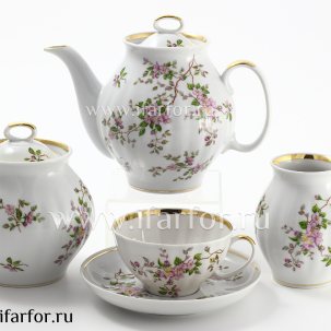 Сервиз чайный Цветение 6/15 Белый лебедь