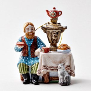 Елочная игрушка За чаем 85 x 100 мм.