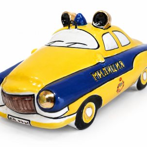 Елочная игрушка Милицейская машина 75 x 35 мм.