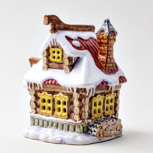 Подсвечник Изба Деда Мороза Изба 120 x 148 мм.