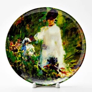 Декоративная тарелка Молодая женщина среди цветов 200 мм.