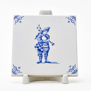 Изразец Голландский. Волынщик 97 x 97 мм.