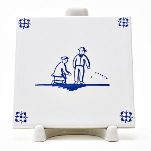 Изразец Голландский Детские игры. Игра в камни 2 97 x 97 мм.