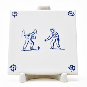 Изразец Голландский. Детские игры. Игра в волчок 97 x 97 мм.