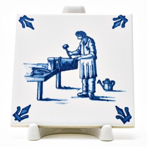 Изразец Голландский. Жестянщик 97 x 97 мм.