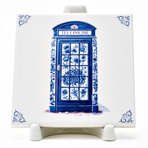 Изразец Голландский. Телефонная будка 97 x 97 мм.