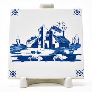 Изразец Голландский. Бухта 97 x 97 мм.