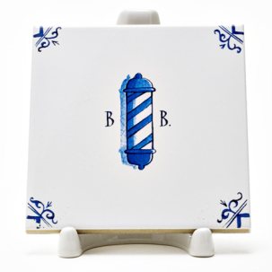 Изразец Голландский. Парикмахерская в Bedell Coram 97 x 97 мм.