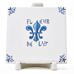 Изразец Голландский. Fleur de Lys 97 x 97 мм.