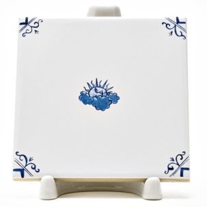 Изразец Голландский. Спящее солнце 97 x 97 мм.
