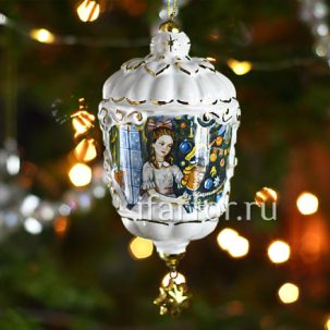 Елочная игрушка Фонарик ажурный Щелкунчик 60 x 120 мм.