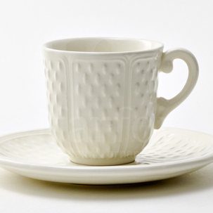 Чашка с блюдцем кофейная PONT AUX CHOUX WHITE 1/2 GIEN Прованс 90 мл.