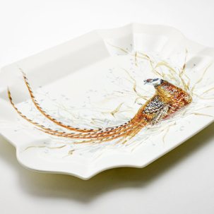 Блюдо прямоугольное PHEASANT SOLOGNE GIEN Рошель 450 мм.