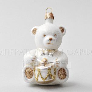 Елочная игрушка Мишка Тедди. Мишка Тедди с барабаном 95 мм.