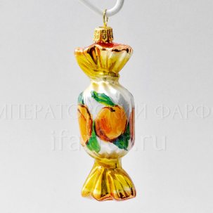 Елочная игрушка Конфета квадратная Конфета. Абрикос 105 мм.