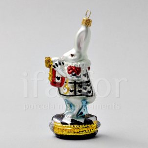 Елочная игрушка Кролик с трубой 47 x 137 мм.