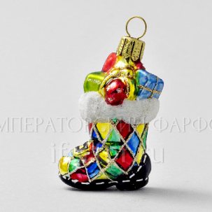 Елочная игрушка Сапог Арлекино 30 x 50 мм.