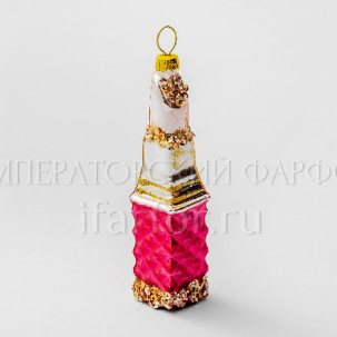 Елочная игрушка Губная помада Розовая 25 x 115 мм.